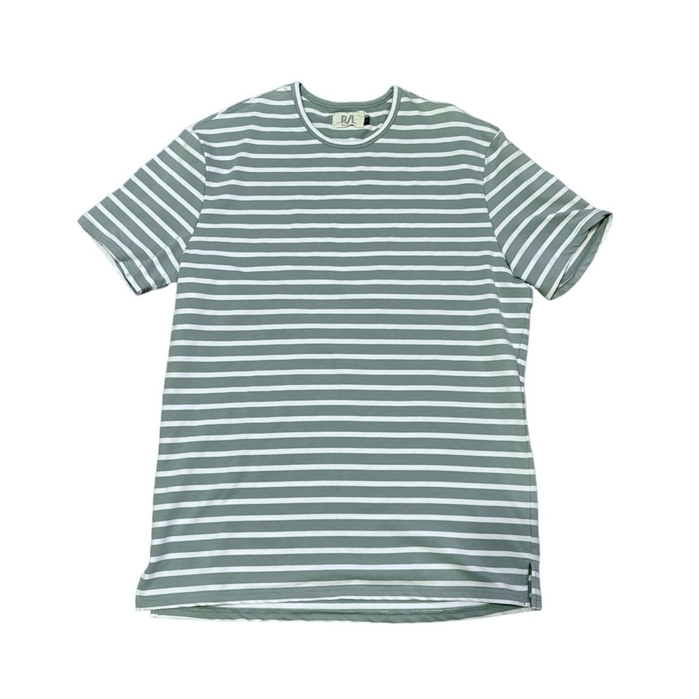 Richie Le Collection Mens Blue and White Striped T-Shirt - L